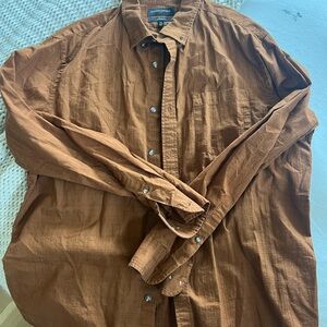 Banana Republic Men's Rust Brown Long-Sleeve Button-Down Shirt